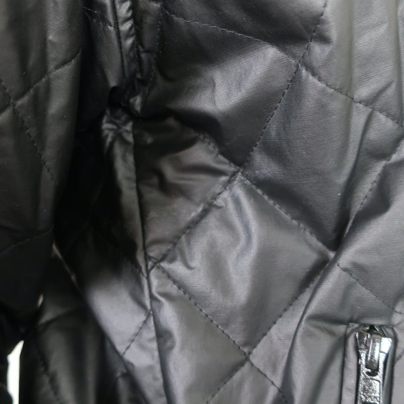 Elizabeth and James Quilted Bomber Jacket Lena Black Coated Cotton Size Small