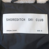 Shoreditch Ski Club Maya Shearling Puffer Jacket Cream/Black Size Small