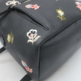 Fendi Zaino By The Way Floral-Embroidered Mini Backpack Black Grained Leather
