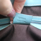 Gucci Nailhead Jackie Mini Hobo Bag Blue Leather & GG Canvas