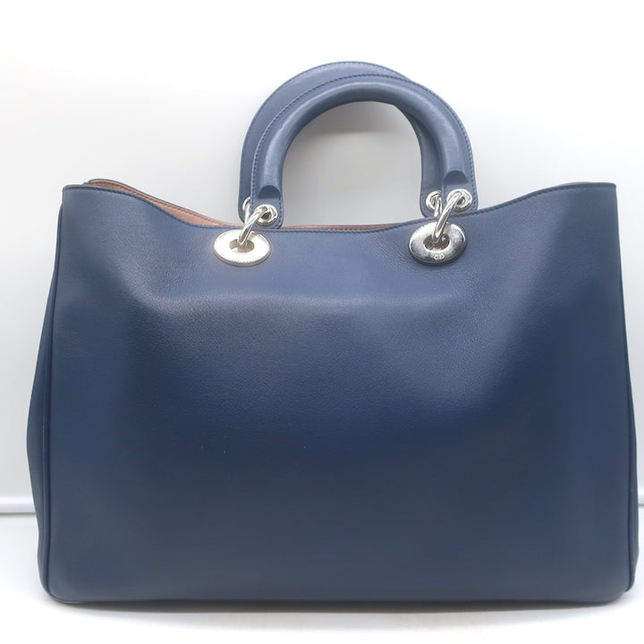 Christian Dior Diorissimo Large Tote Navy Leather Crossbody