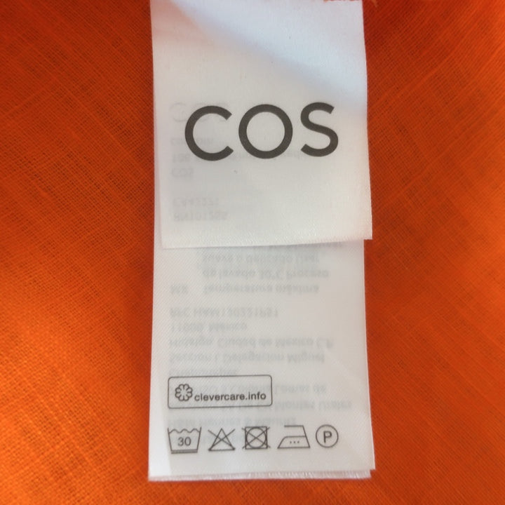 COS Pleated Linen Maxi Dress Orange Size 6