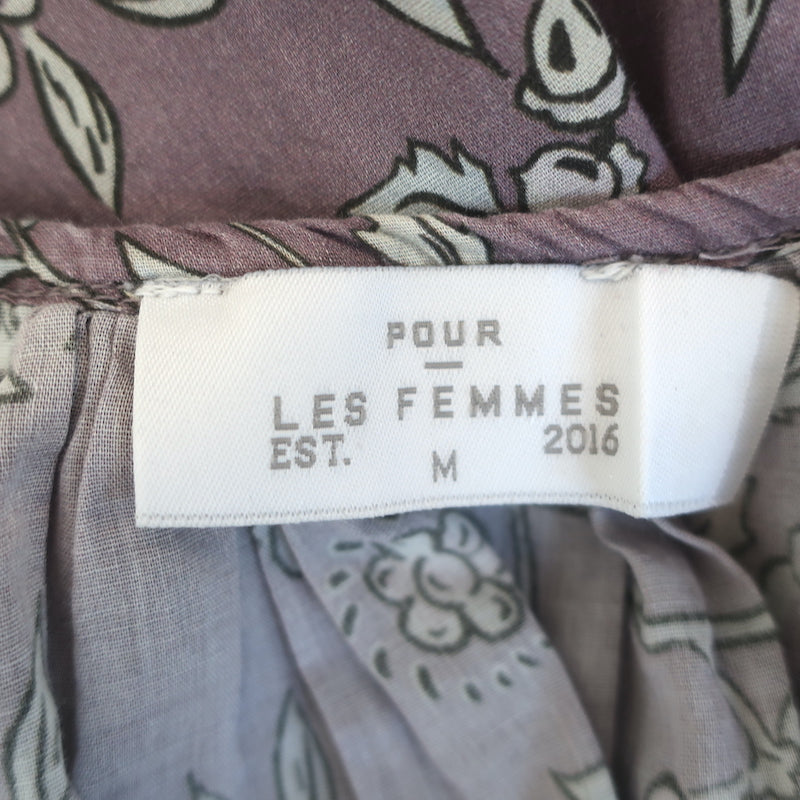 Pour Les Femmes Crochet Lace-Trim Nightgown Purple Floral Print Size Medium