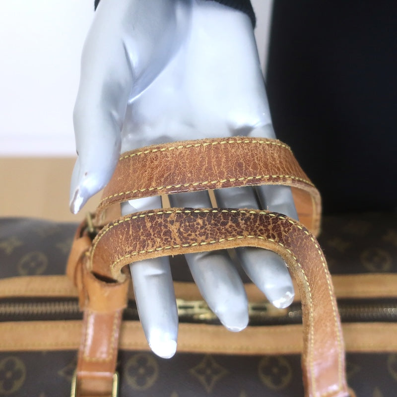 Vintage Louis Vuitton Monogram Sac Souple 35 Boston Bag Brown Canvas