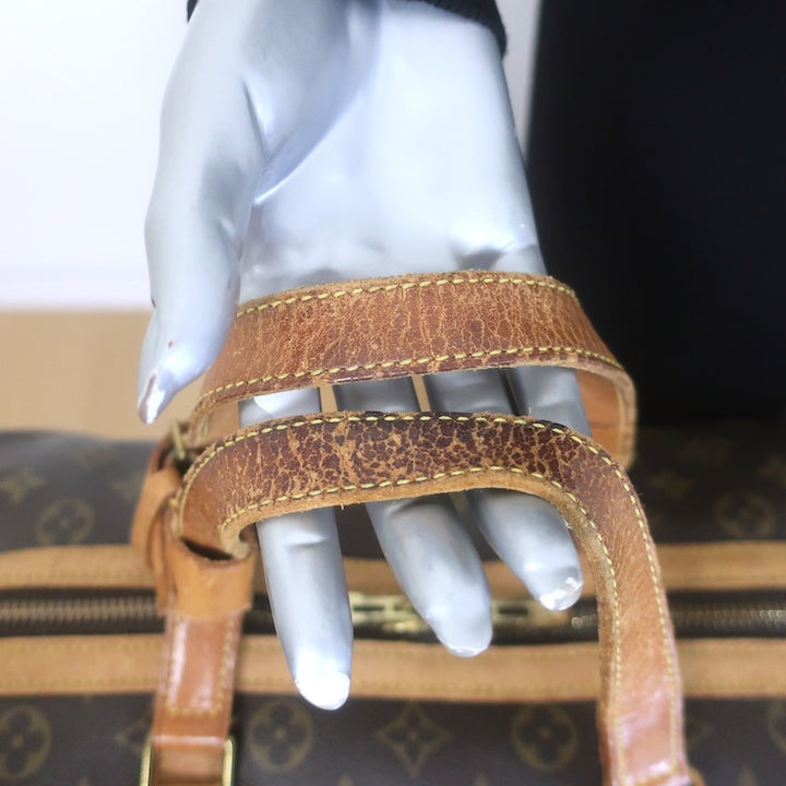 Vintage Louis Vuitton Monogram Sac Souple 35 Boston Bag Brown Canvas