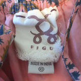 Figue Tassel-Tie Flutter Sleeve Dress Pink Printed Cotton Size Extra Small