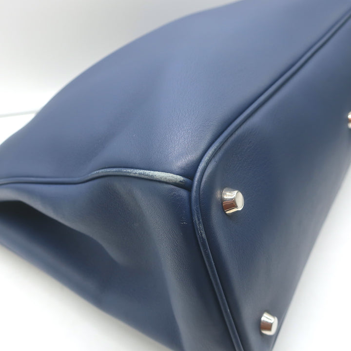 Christian Dior Diorissimo Large Tote Navy Leather Crossbody