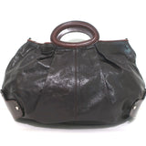 Marni Balloon Bag Dark Brown Leather & Patent Large Crossbody