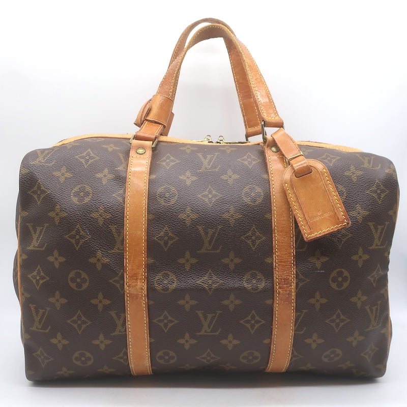 Vintage Louis Vuitton Monogram Sac Souple 35 Boston Bag Brown Canvas
