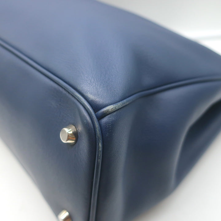 Christian Dior Diorissimo Large Tote Navy Leather Crossbody