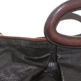 Marni Balloon Bag Dark Brown Leather & Patent Large Crossbody