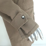 A.L.C. Coyote Fur-Trimmed Hooded Parka Khaki Cotton Size Small