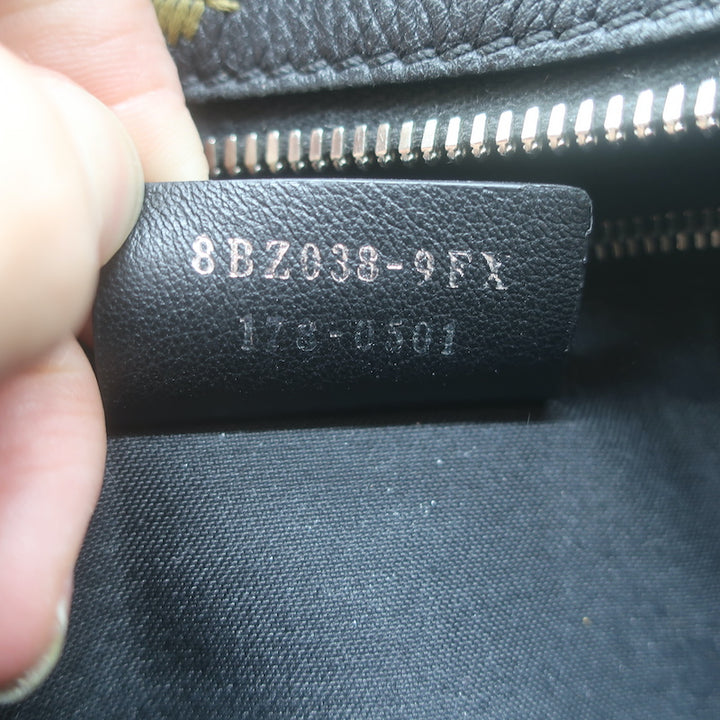 Fendi Zaino By The Way Floral-Embroidered Mini Backpack Black Grained Leather