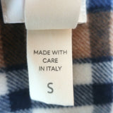 Doen Ember Plaid Fringed Wrap Blue/Tan Wool-Cashmere Size Small