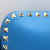 Valentino Rockstud Camera Bag Blue Leather Small Crossbody