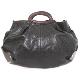 Marni Balloon Bag Dark Brown Leather & Patent Large Crossbody