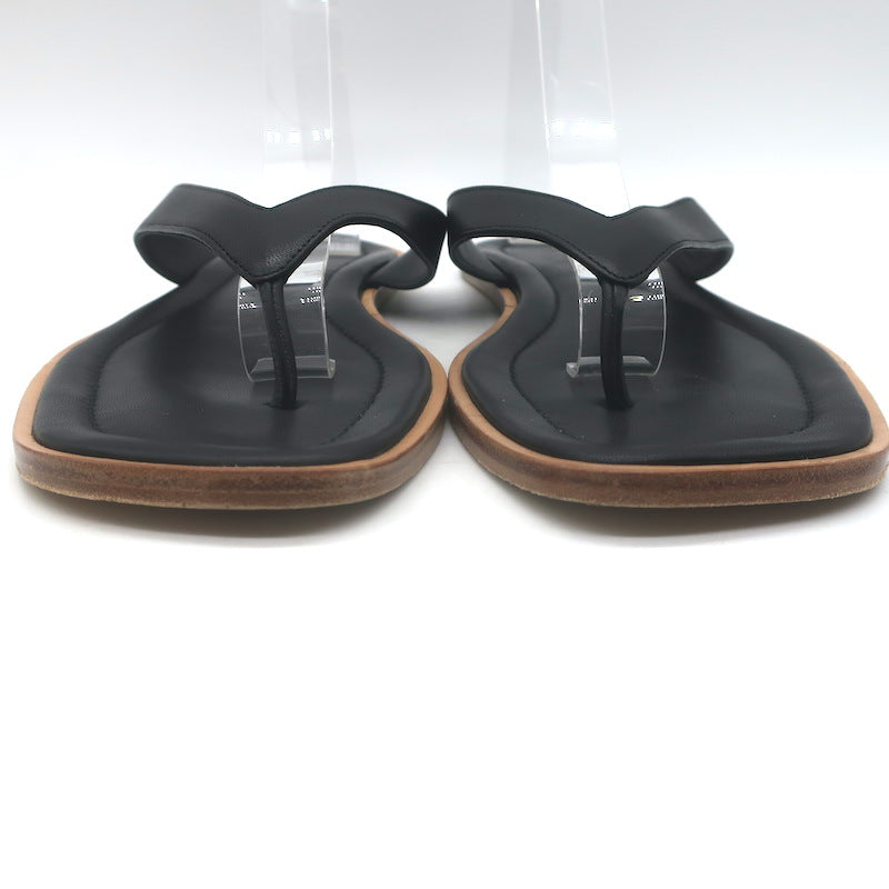 STAUD Dante Thong Sandals Black Leather Size 40