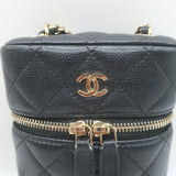 Chanel Quilted Caviar Leather Phone Holder on Chain Black