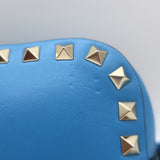 Valentino Rockstud Camera Bag Blue Leather Small Crossbody