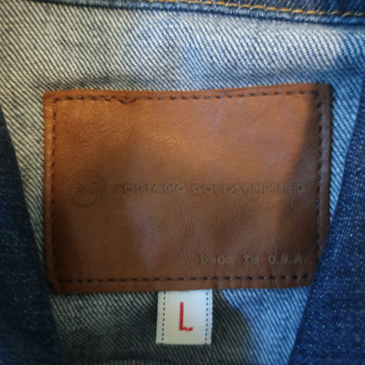 AG Adriano Goldschmied Robyn Denim Jacket Dark Blue Size Large