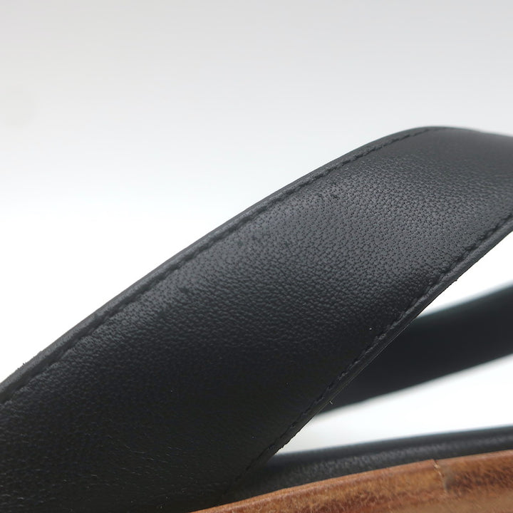 STAUD Dante Thong Sandals Black Leather Size 40
