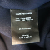 Jonathan Simkhai Lux One-Shoulder Gingham Midi Dress Navy/White Twill Size 2