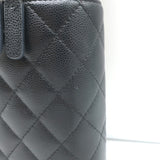 Chanel Quilted Caviar Leather Phone Holder on Chain Black