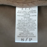 A.L.C. Coyote Fur-Trimmed Hooded Parka Khaki Cotton Size Small