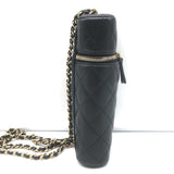 Chanel Quilted Caviar Leather Phone Holder on Chain Black