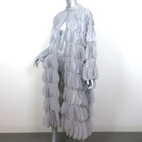 Zara Hearts Coat Silver Metallic Size Medium Open Front Jacket NEW