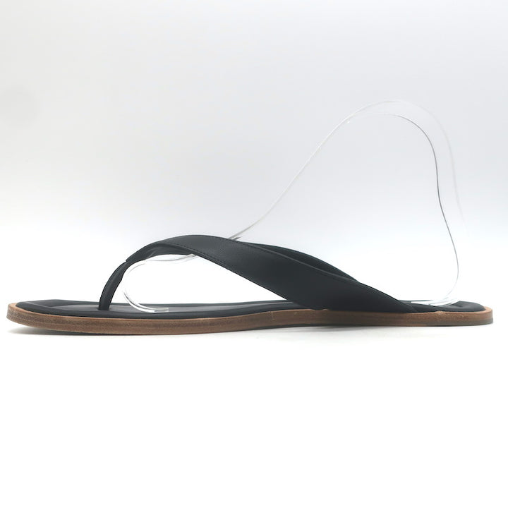 STAUD Dante Thong Sandals Black Leather Size 40