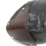 Marni Balloon Bag Dark Brown Leather & Patent Large Crossbody