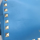 Valentino Rockstud Camera Bag Blue Leather Small Crossbody