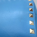 Valentino Rockstud Camera Bag Blue Leather Small Crossbody