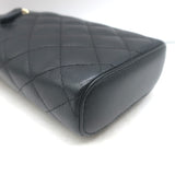 Chanel Quilted Caviar Leather Phone Holder on Chain Black