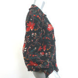 Ulla Johnson Philipa Ruffle-Trimmed Blouse Black Floral Print Silk Size 2
