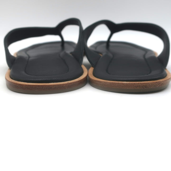 STAUD Dante Thong Sandals Black Leather Size 40