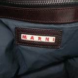 Marni Balloon Bag Dark Brown Leather & Patent Large Crossbody