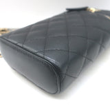 Chanel Quilted Caviar Leather Phone Holder on Chain Black