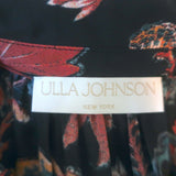 Ulla Johnson Philipa Ruffle-Trimmed Blouse Black Floral Print Silk Size 2