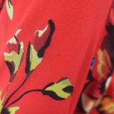 We Are Leone Peony Cover-Up Maxi Dress Red Floral Print Silk Size Small/Medium