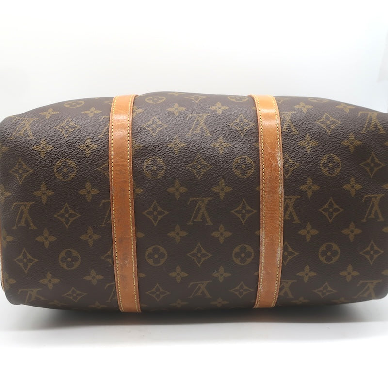 Vintage Louis Vuitton Monogram Sac Souple 35 Boston Bag Brown Canvas