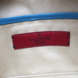 Valentino Rockstud Camera Bag Blue Leather Small Crossbody