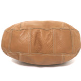 Prada Embossed Leather Hobo Tan Large Snap-Top Shoulder Bag