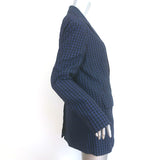 Tibi Gingham Oversized Blazer Navy/Black Size Medium Two-Button Jacket