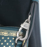 Gucci x Sega Guccy Stars Dome Crossbody Bag Teal & Metallic Gold Leather
