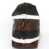 Prada Sequined Striped Tote Brown/Black Extra Large Shoulder Bag
