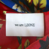 We Are Leone Peony Cover-Up Maxi Dress Red Floral Print Silk Size Small/Medium