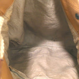 Prada Embossed Leather Hobo Tan Large Snap-Top Shoulder Bag