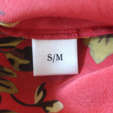 We Are Leone Peony Cover-Up Maxi Dress Red Floral Print Silk Size Small/Medium